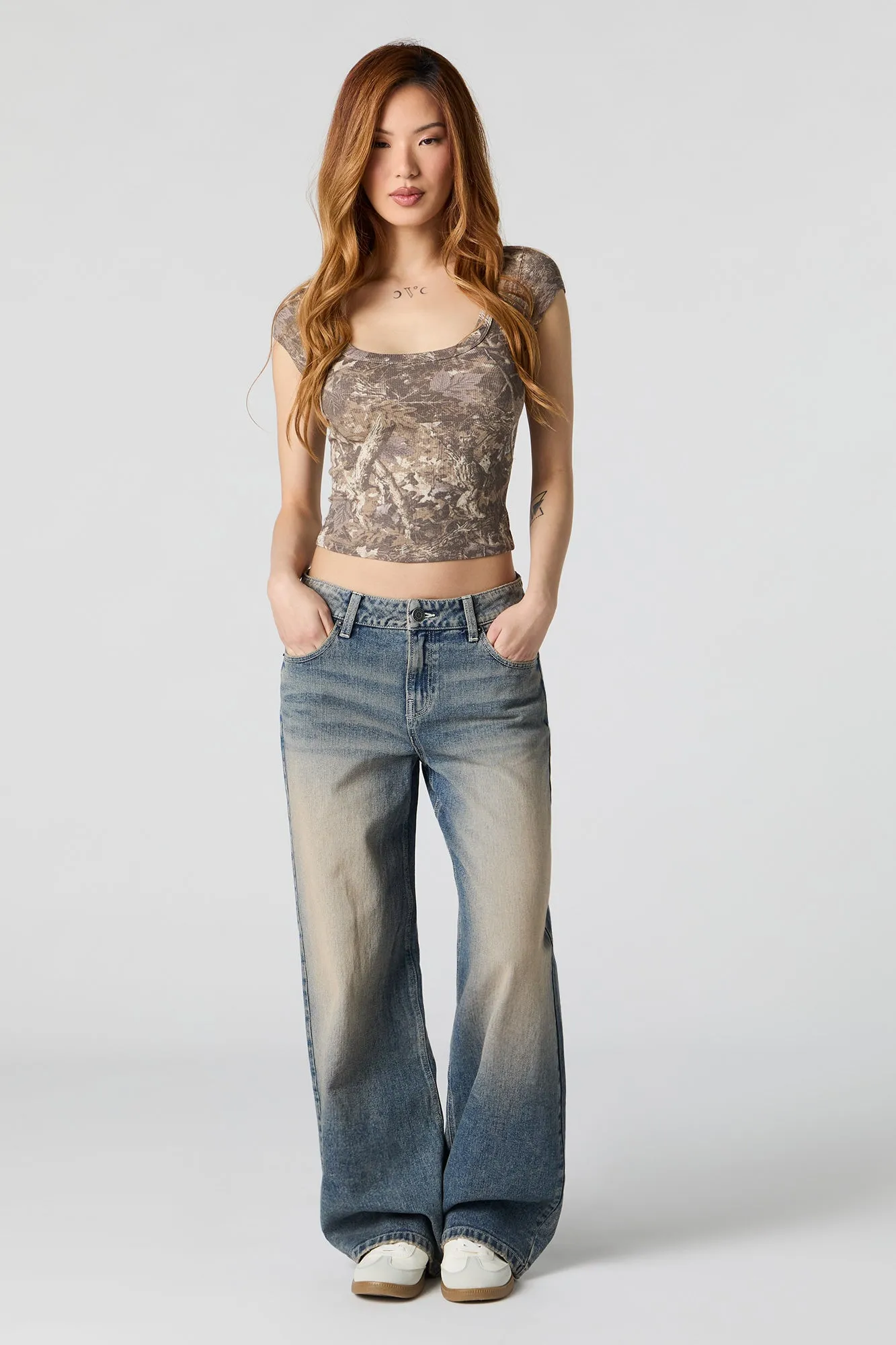 Ribbed Scoop Neck Cap Sleeve Top sold by Charlotte Russe product image thumbnail 3