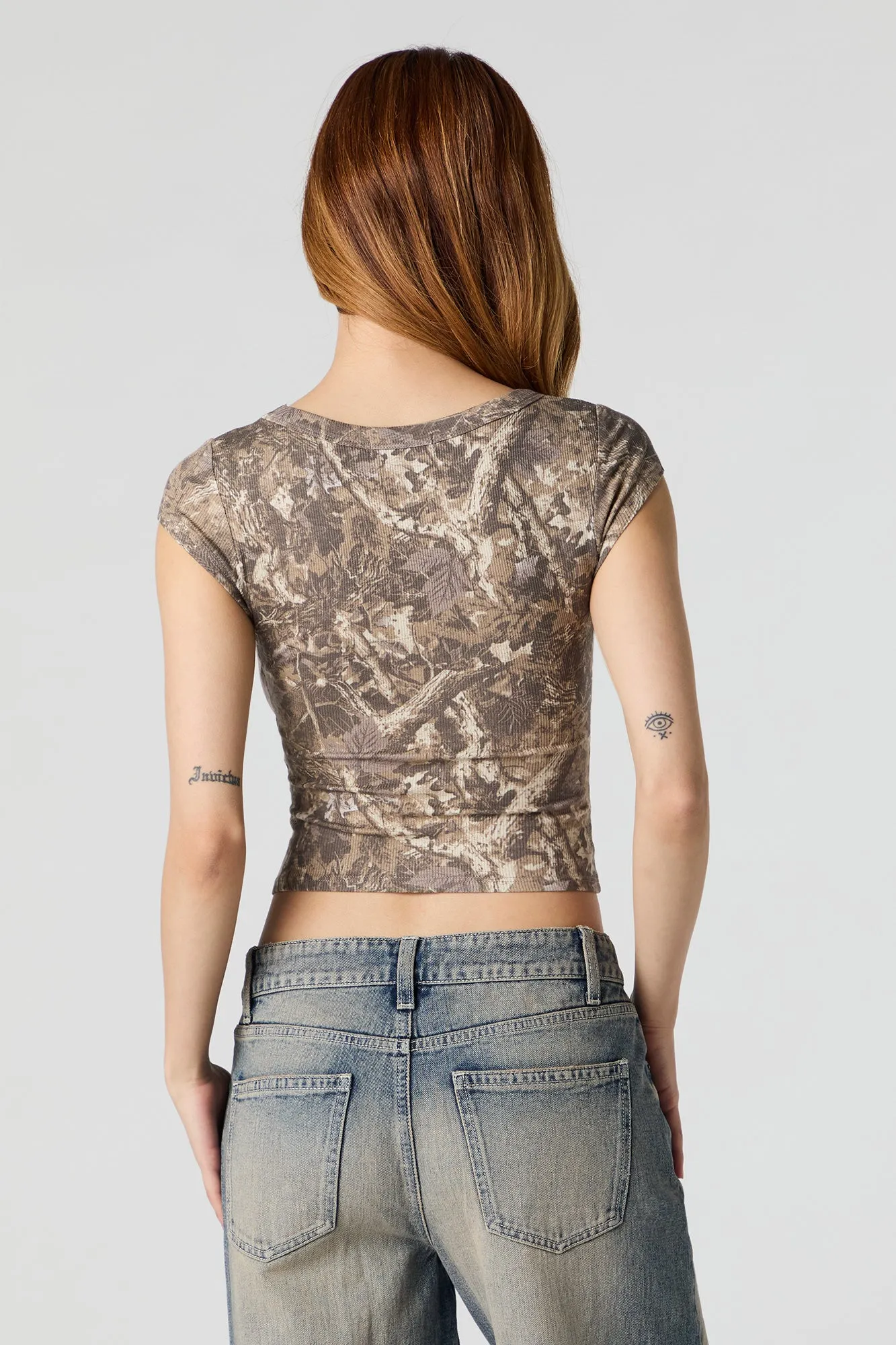 Ribbed Scoop Neck Cap Sleeve Top sold by Charlotte Russe product image thumbnail 2