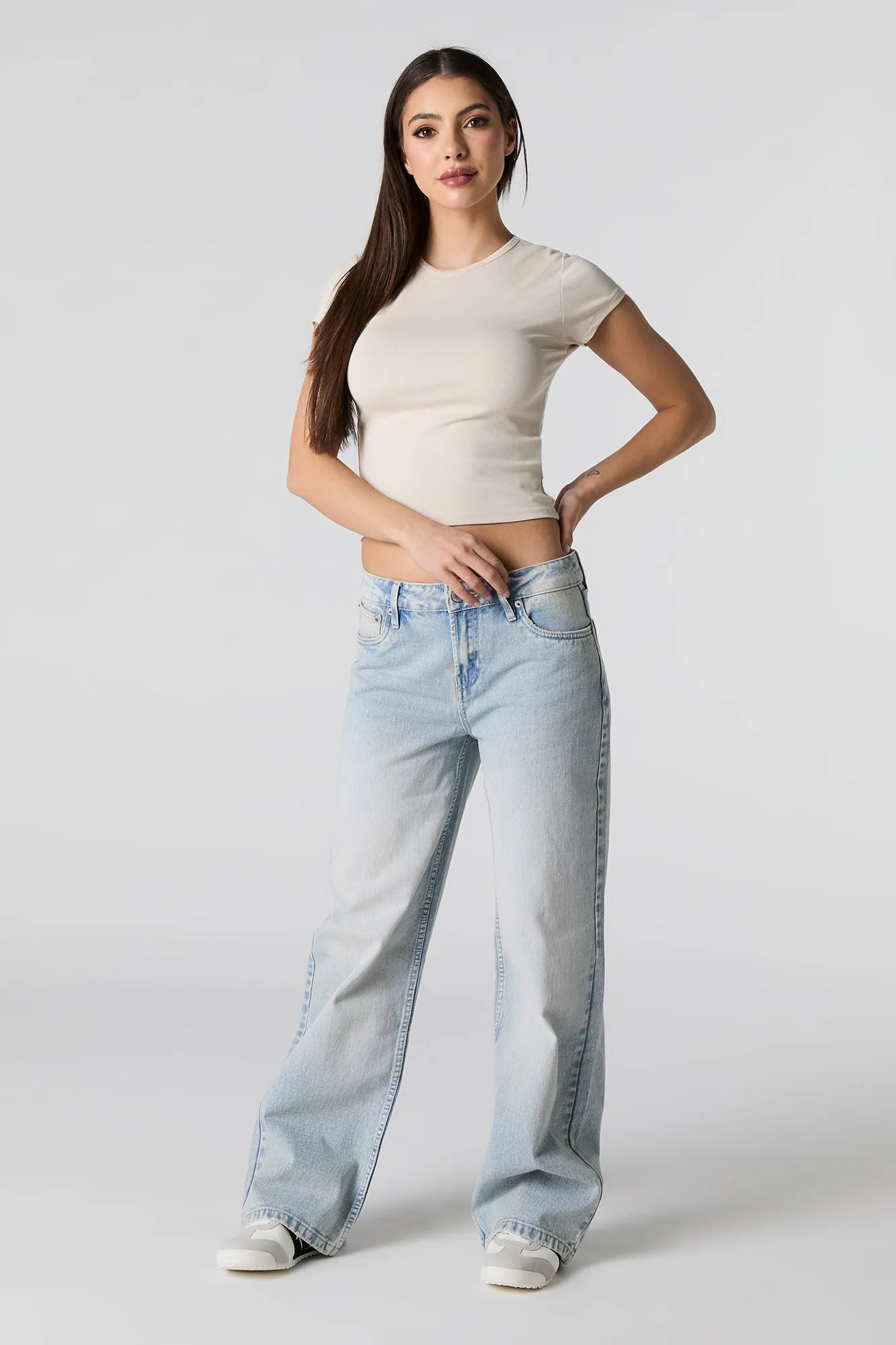 Cropped Ribbed T-Shirt sold by Charlotte Russe product image thumbnail 3