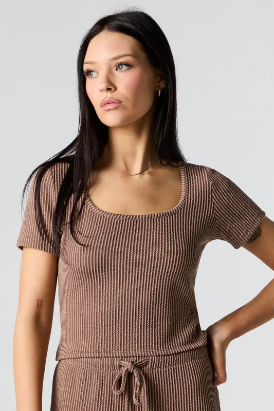Textured Ribbed Scoop Neck Top sold by Charlotte Russe