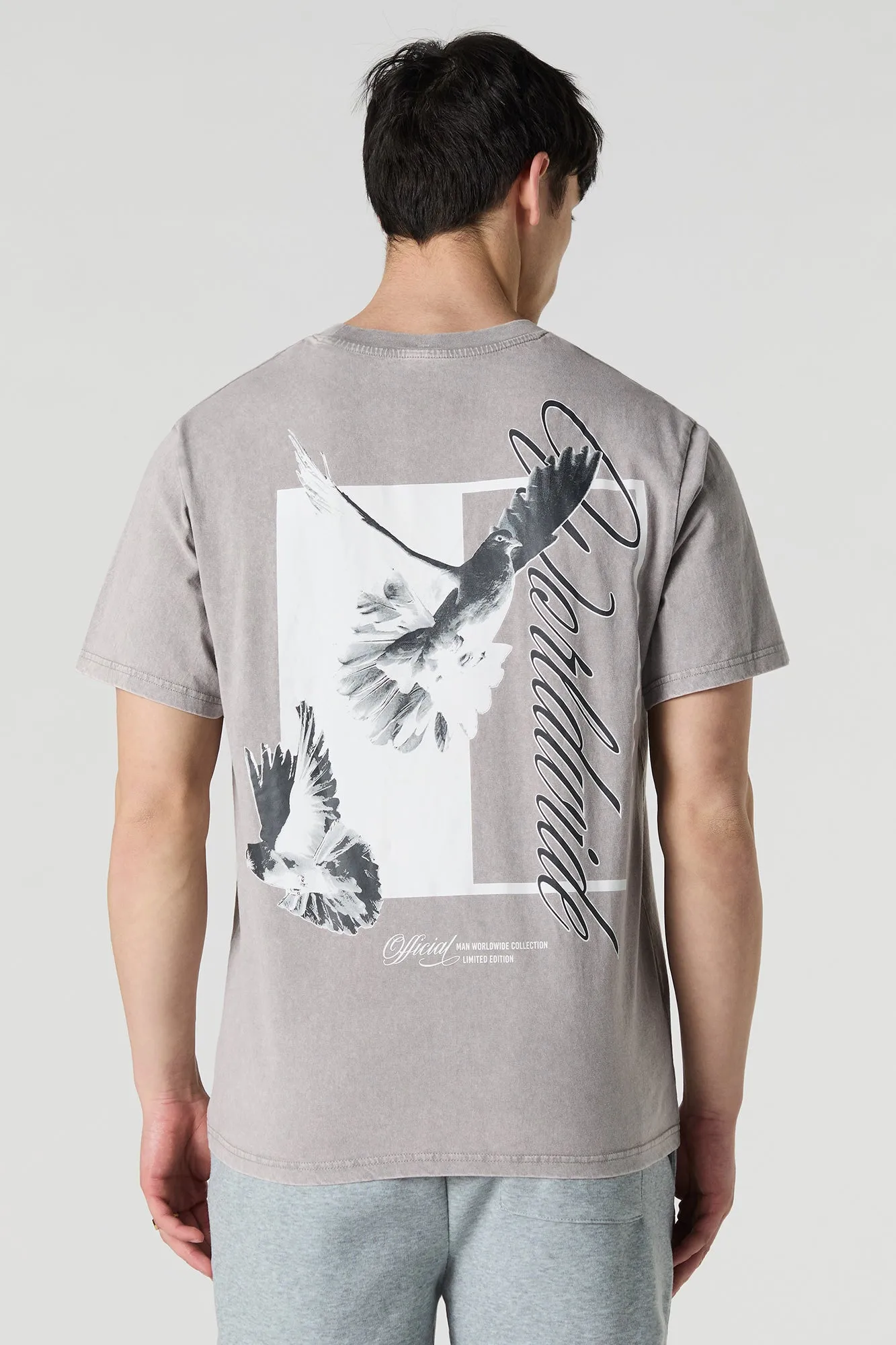 Worldwide Graphic Washed Relaxed T-Shirt sold by Charlotte Russe