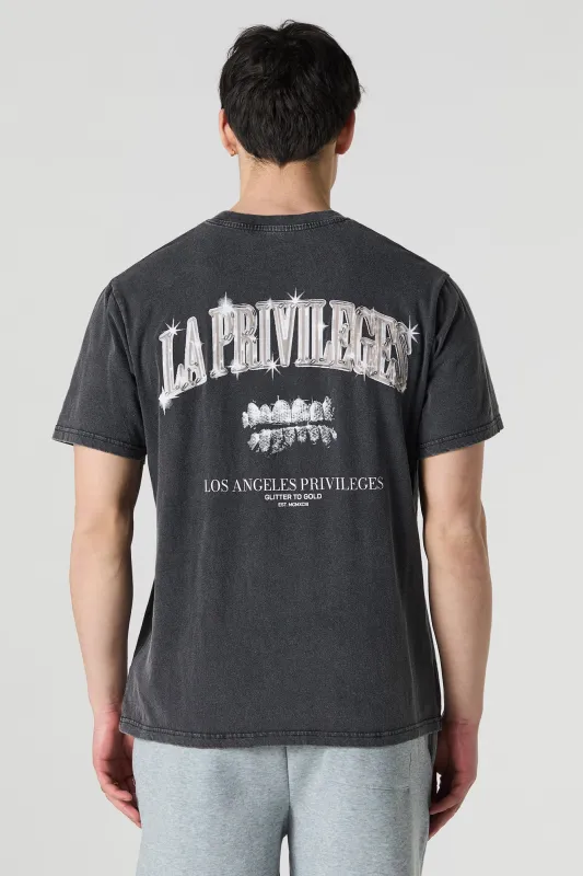 LA Privilege Graphic Washed Relaxed T-Shirt sold by Charlotte Russe
