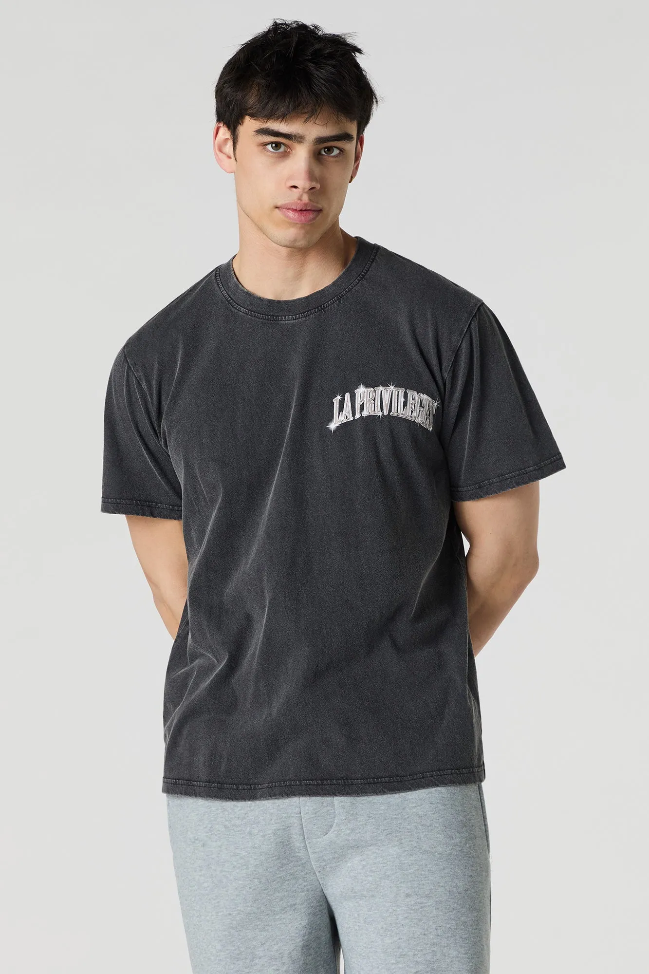 LA Privilege Graphic Washed Relaxed T-Shirt sold by Charlotte Russe product image thumbnail 2