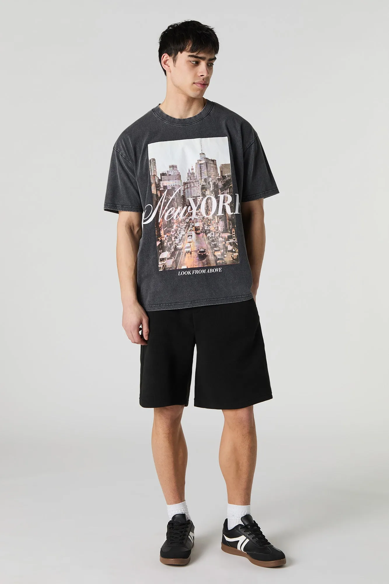 New York Graphic Washed Relaxed T-Shirt sold by Charlotte Russe product image thumbnail 3