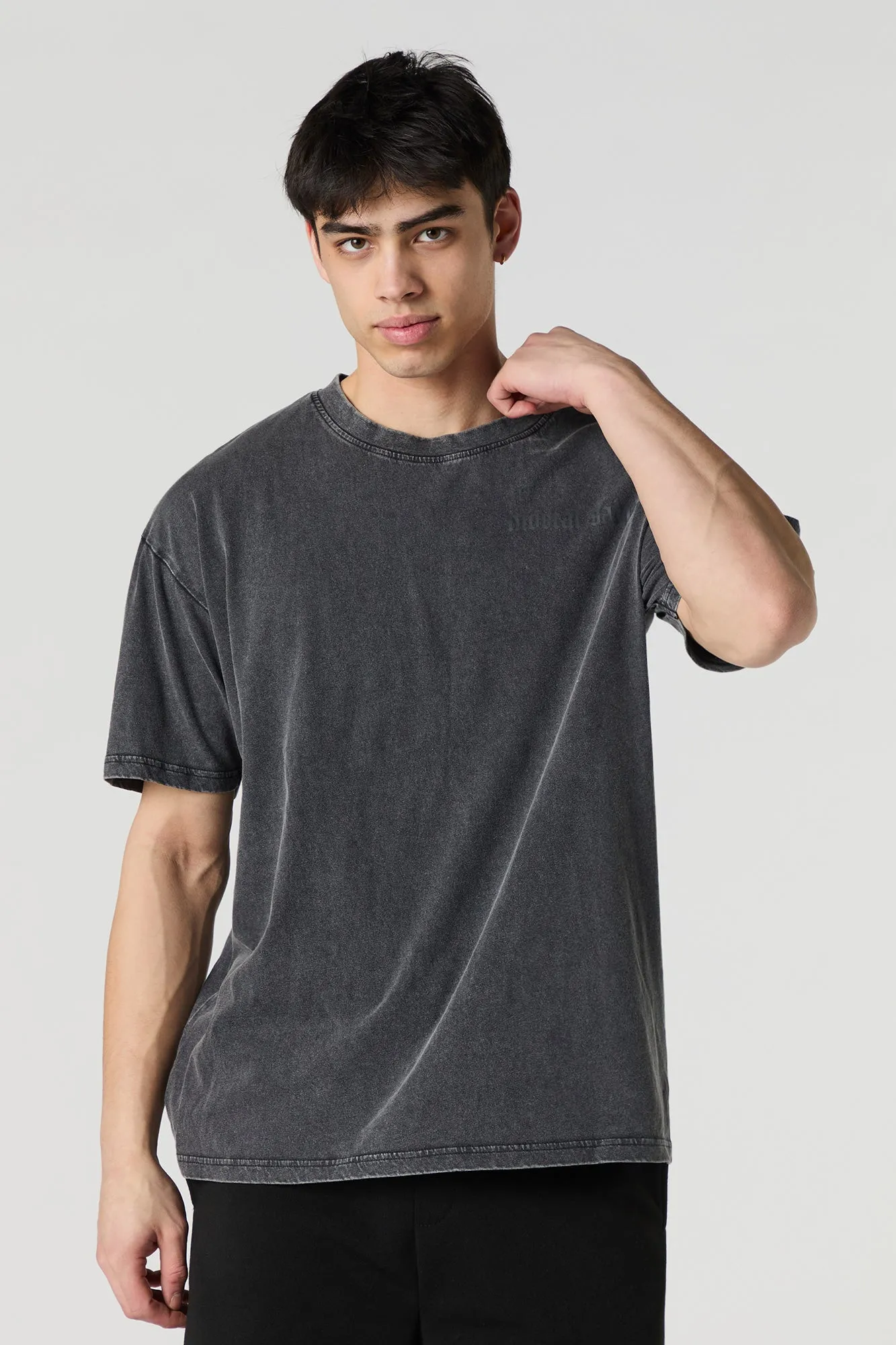 Mortal Saints Graphic Washed Relaxed T-Shirt sold by Charlotte Russe product image thumbnail 2