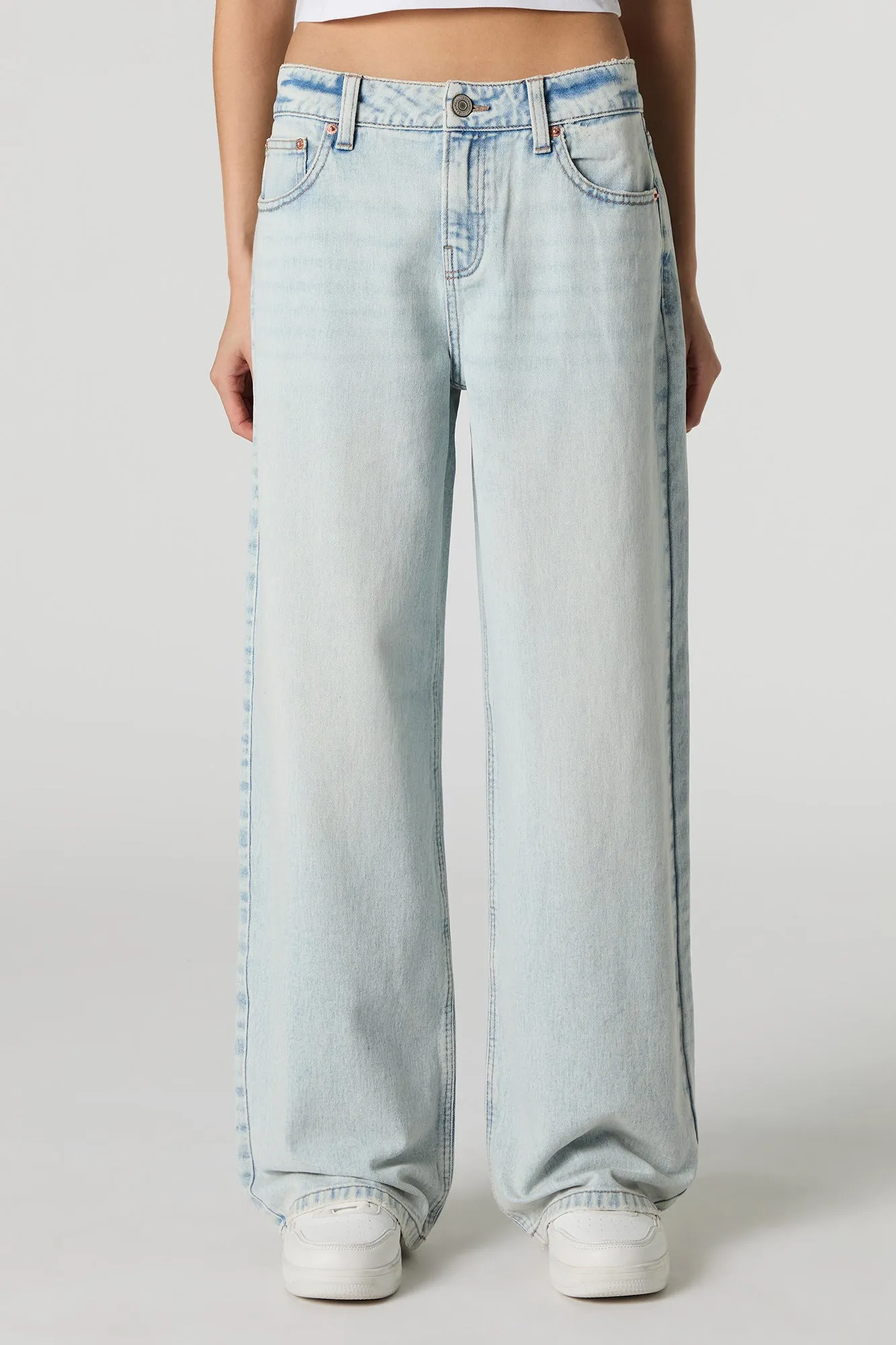 Light Wash Low Rise Wide Leg Jean sold by Charlotte Russe product image thumbnail 2