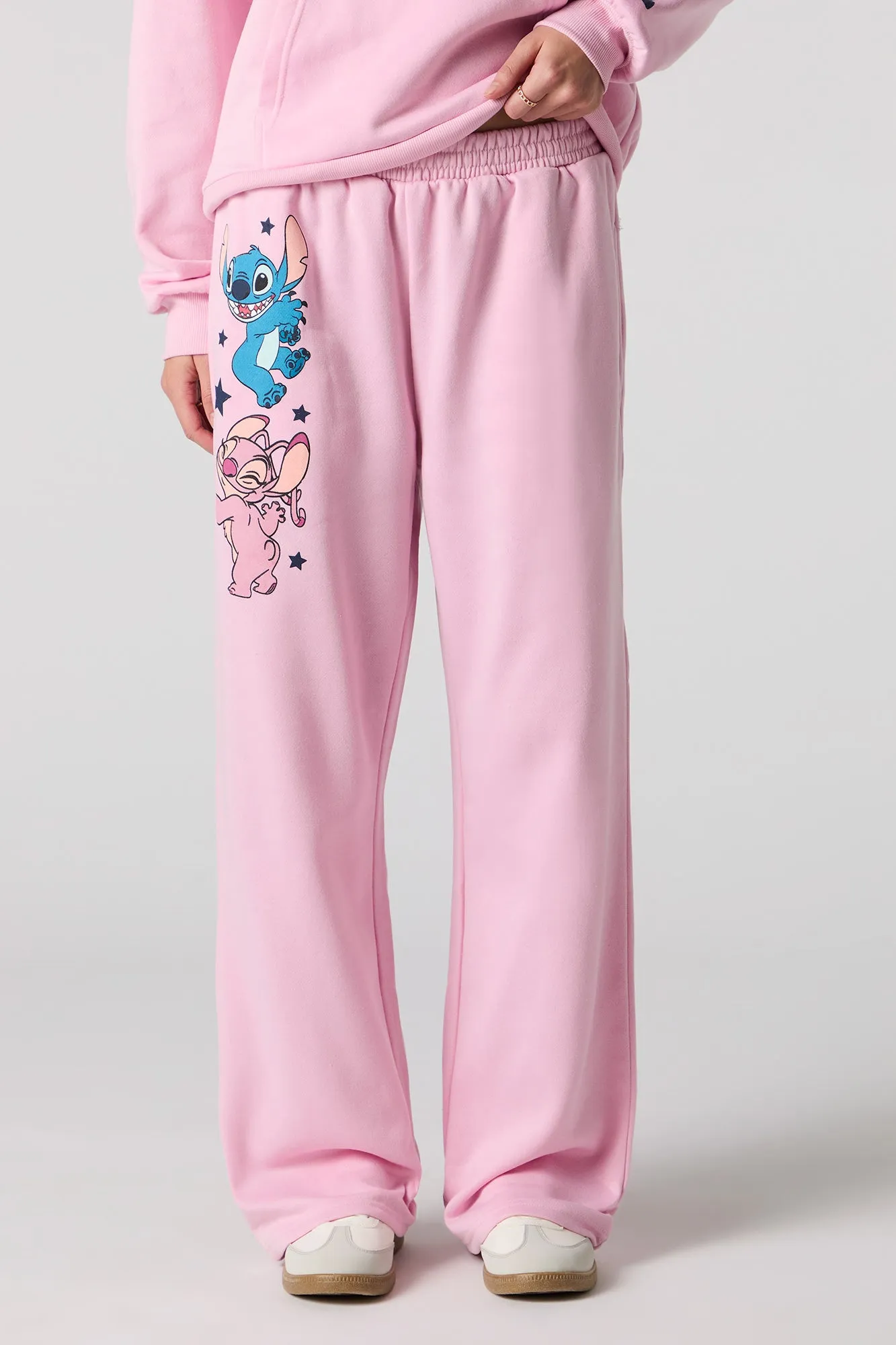 Stitch & Angel Graphic Fleece Flare Sweatpant sold by Charlotte Russe product image thumbnail 2