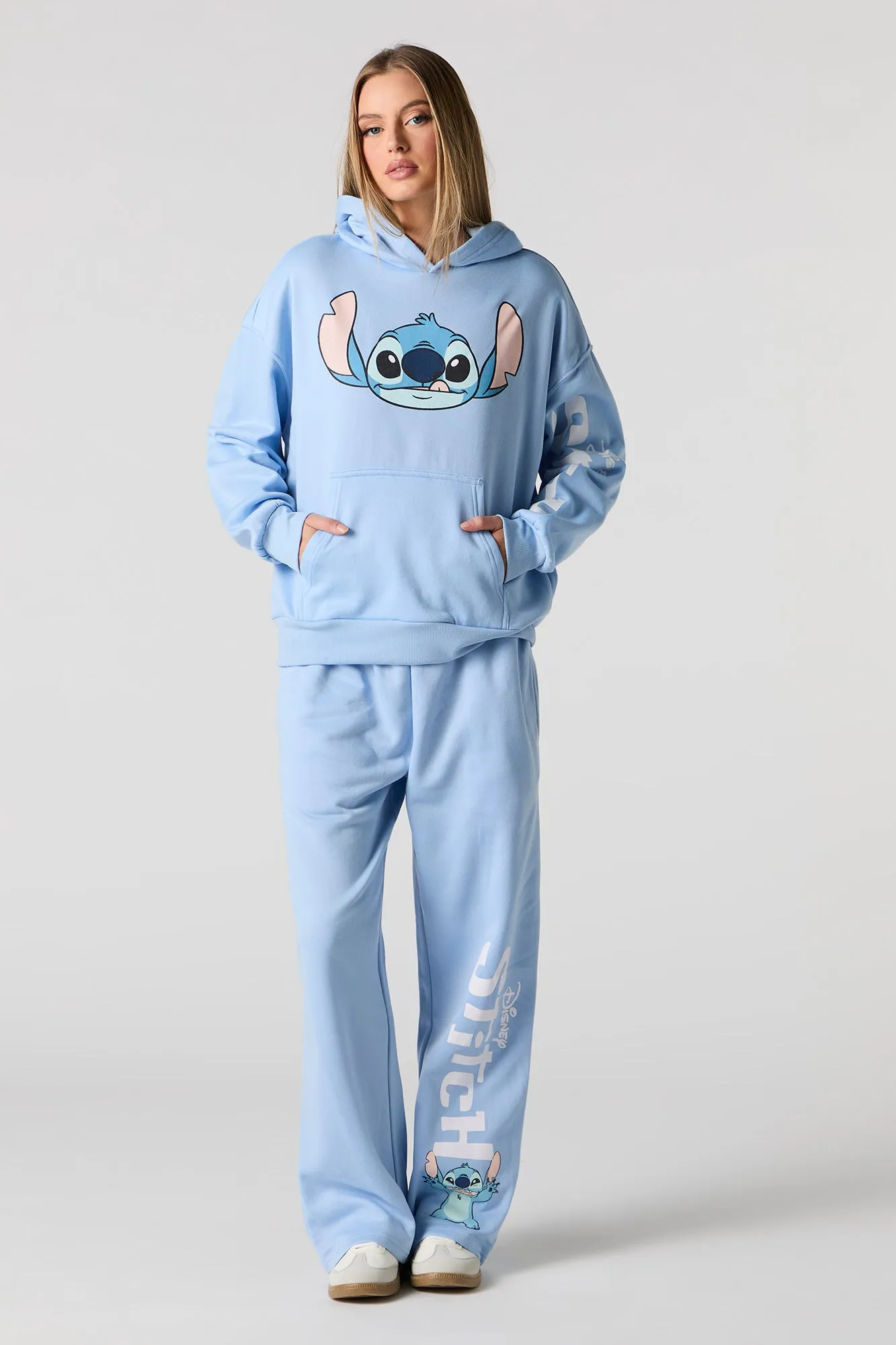 Stitch Graphic Fleece Flare Sweatpant sold by Charlotte Russe