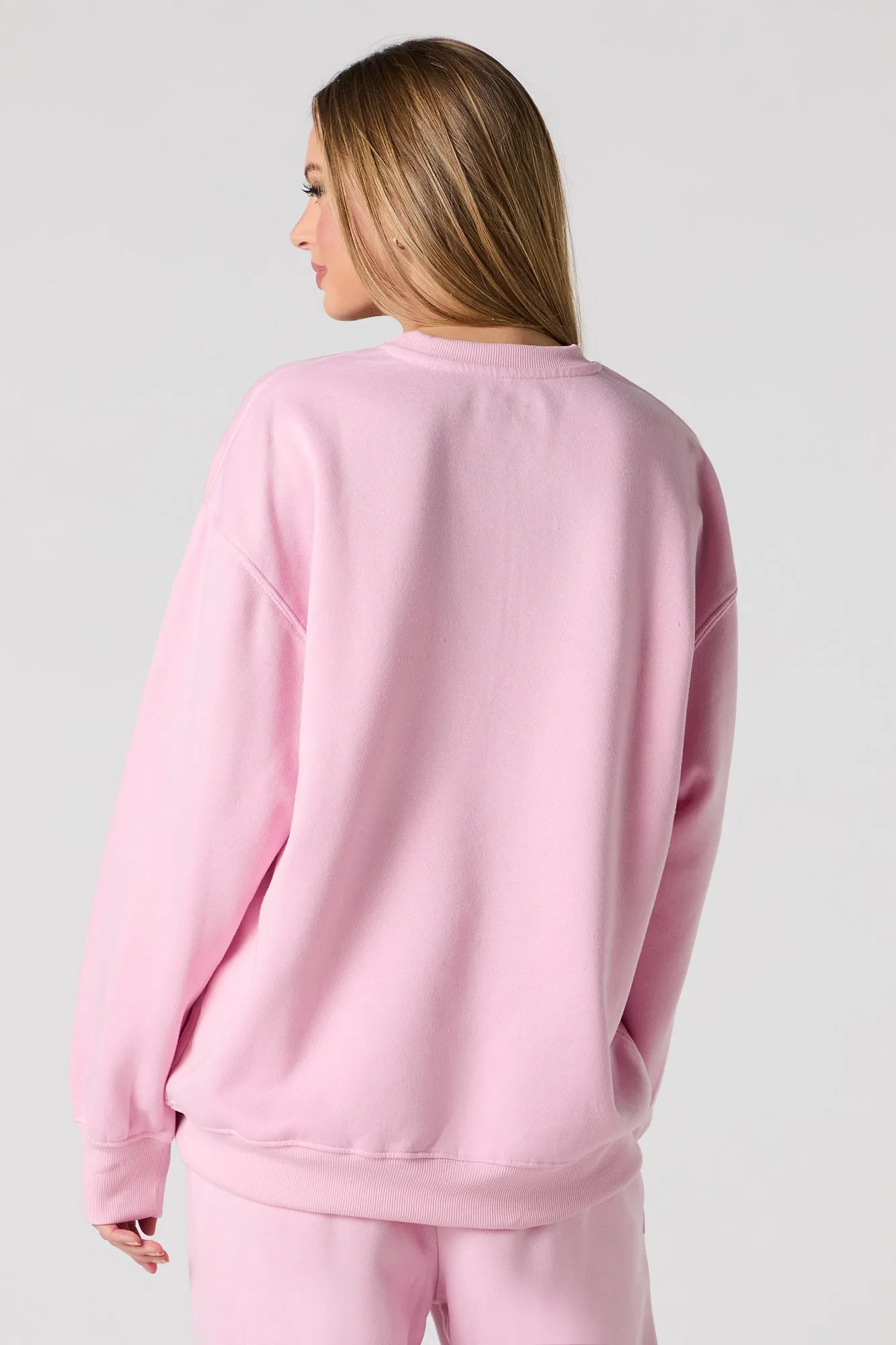 Stitch & Angel Embroidered Fleece Sweatshirt sold by Charlotte Russe product image thumbnail 2