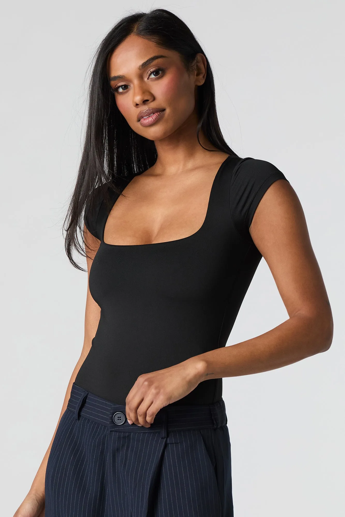 Contour Square Neck T-Shirt Bodysuit sold by Charlotte Russe product image thumbnail 5