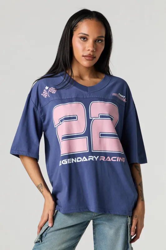 Graphic V-Neck Jersey sold by Charlotte Russe