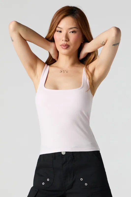 Square Neck Tank with Built-In Bra Cups sold by Charlotte Russe