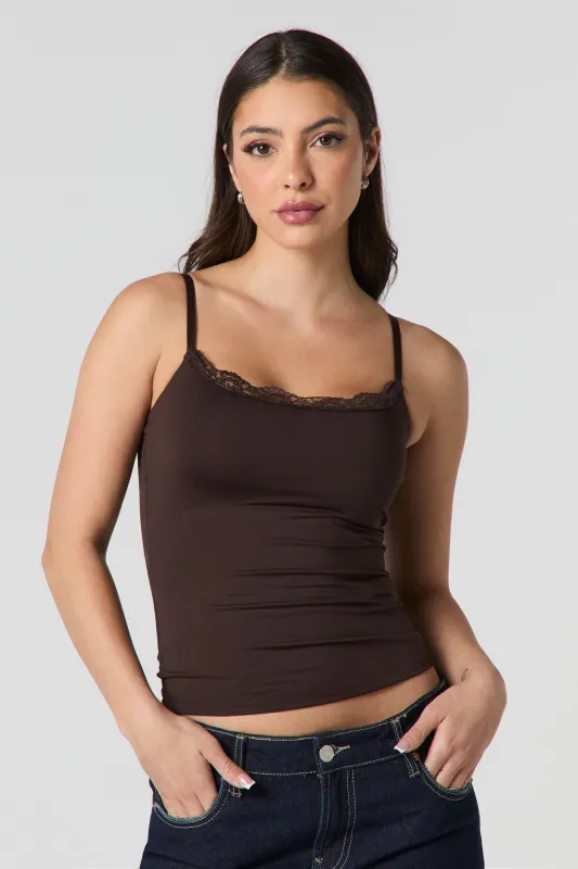 Contour Lace Trim Cami with Built-In Cups sold by Charlotte Russe