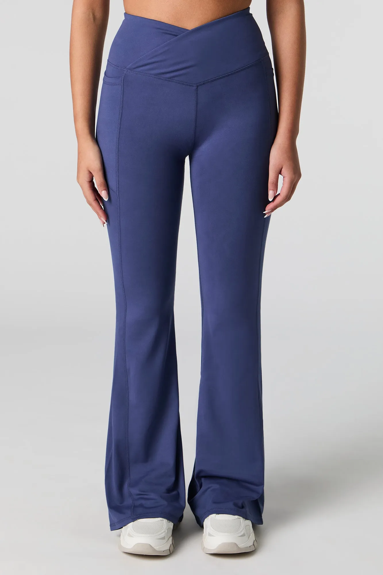 Active Surplice Waist Side Pocket Flare Pant sold by Charlotte Russe product image thumbnail 2