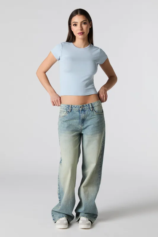 Vintage Medium Wash Low Rise Skater Jean sold by Charlotte Russe