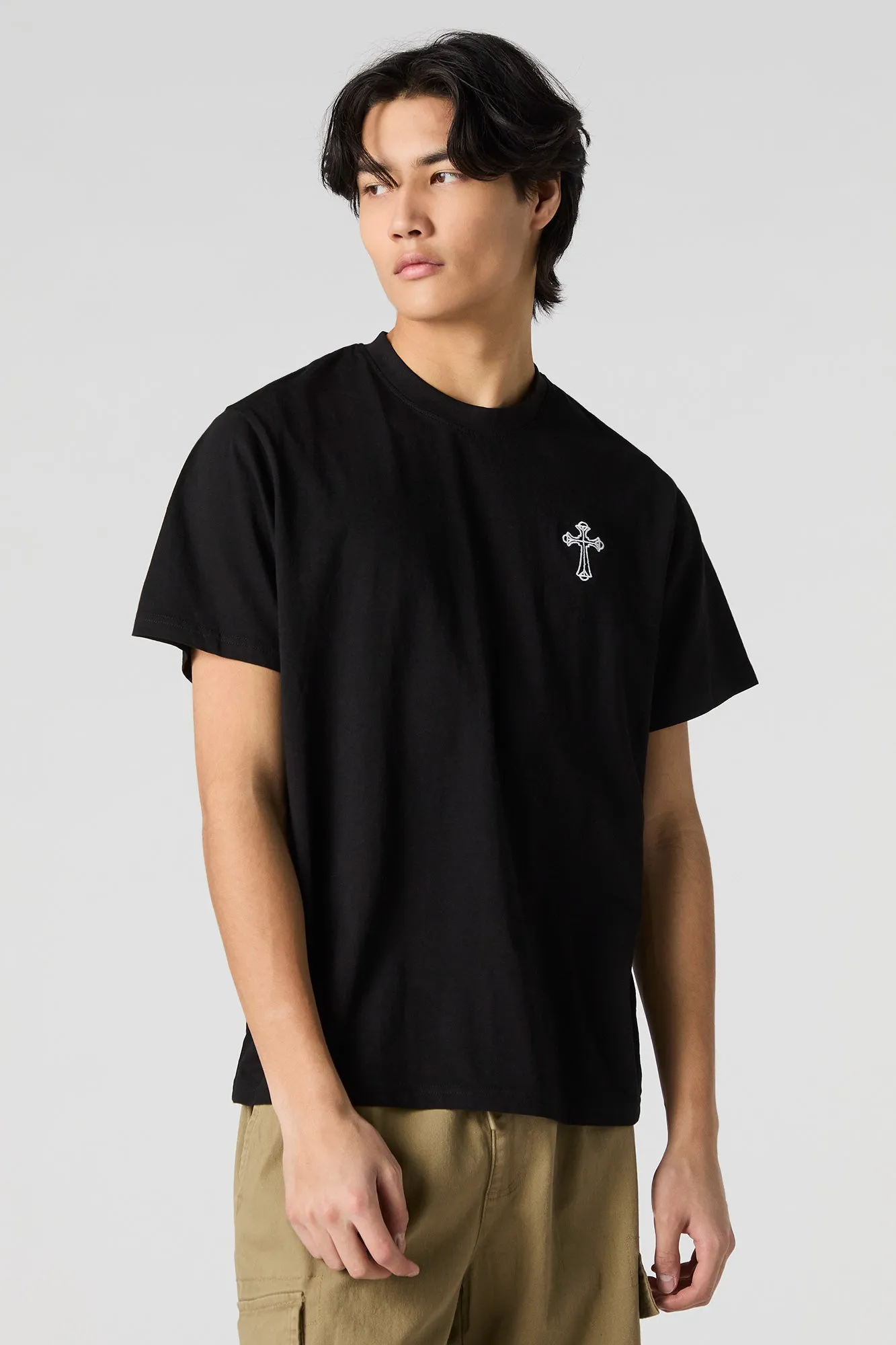 Embroidered Crewneck T-Shirt sold by Charlotte Russe product image thumbnail 4