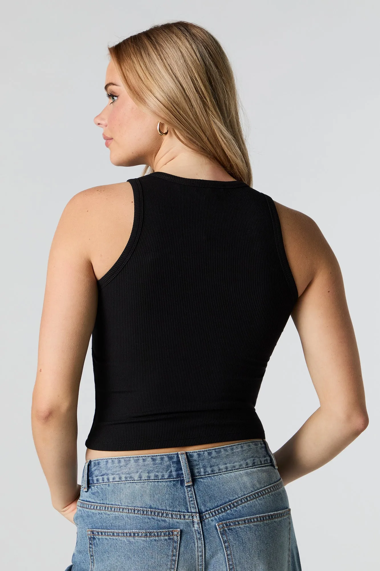 Ribbed High Neck Tank sold by Charlotte Russe product image thumbnail 5