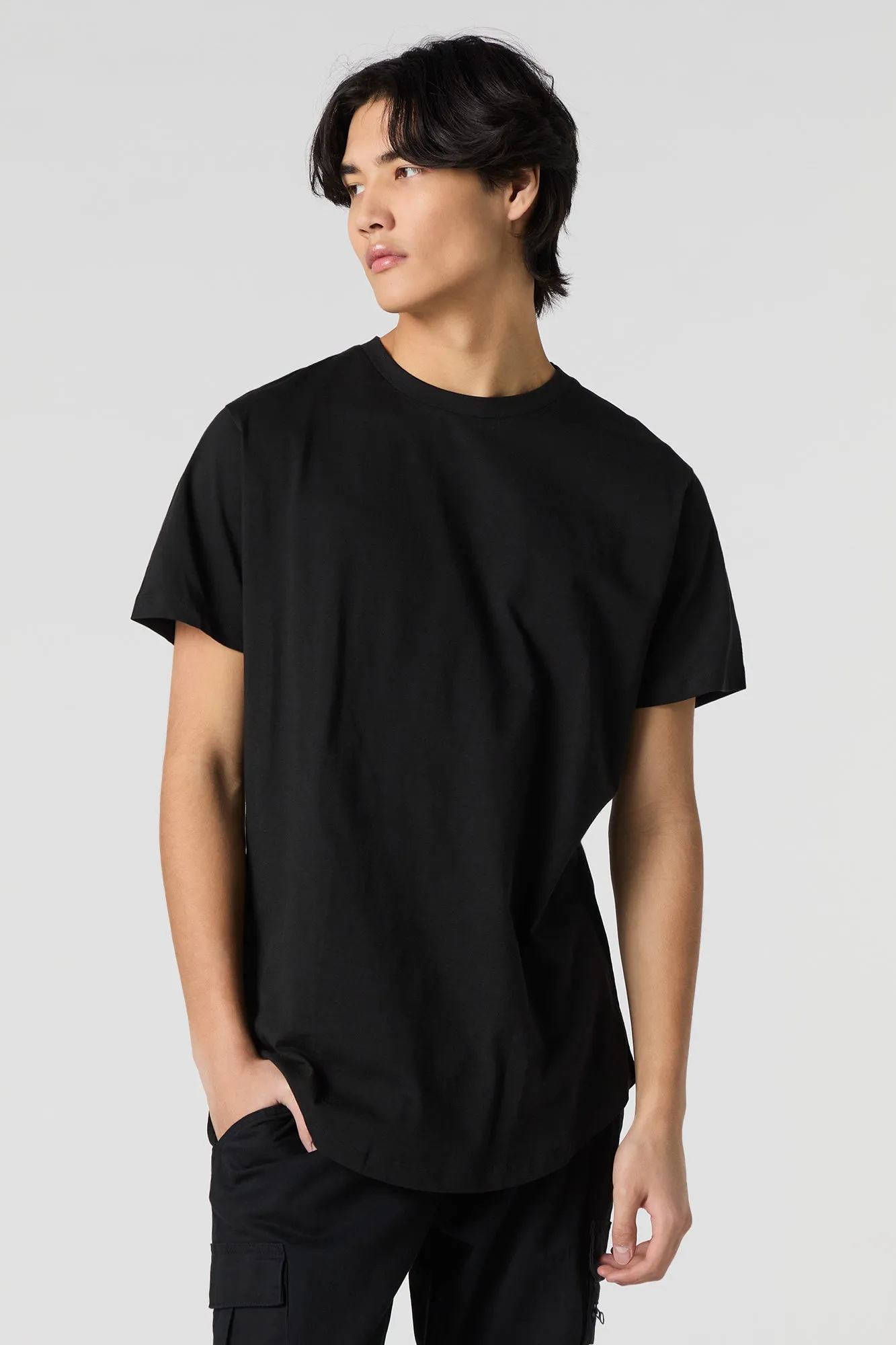 Curved Hem T-Shirt sold by Charlotte Russe product image thumbnail 4