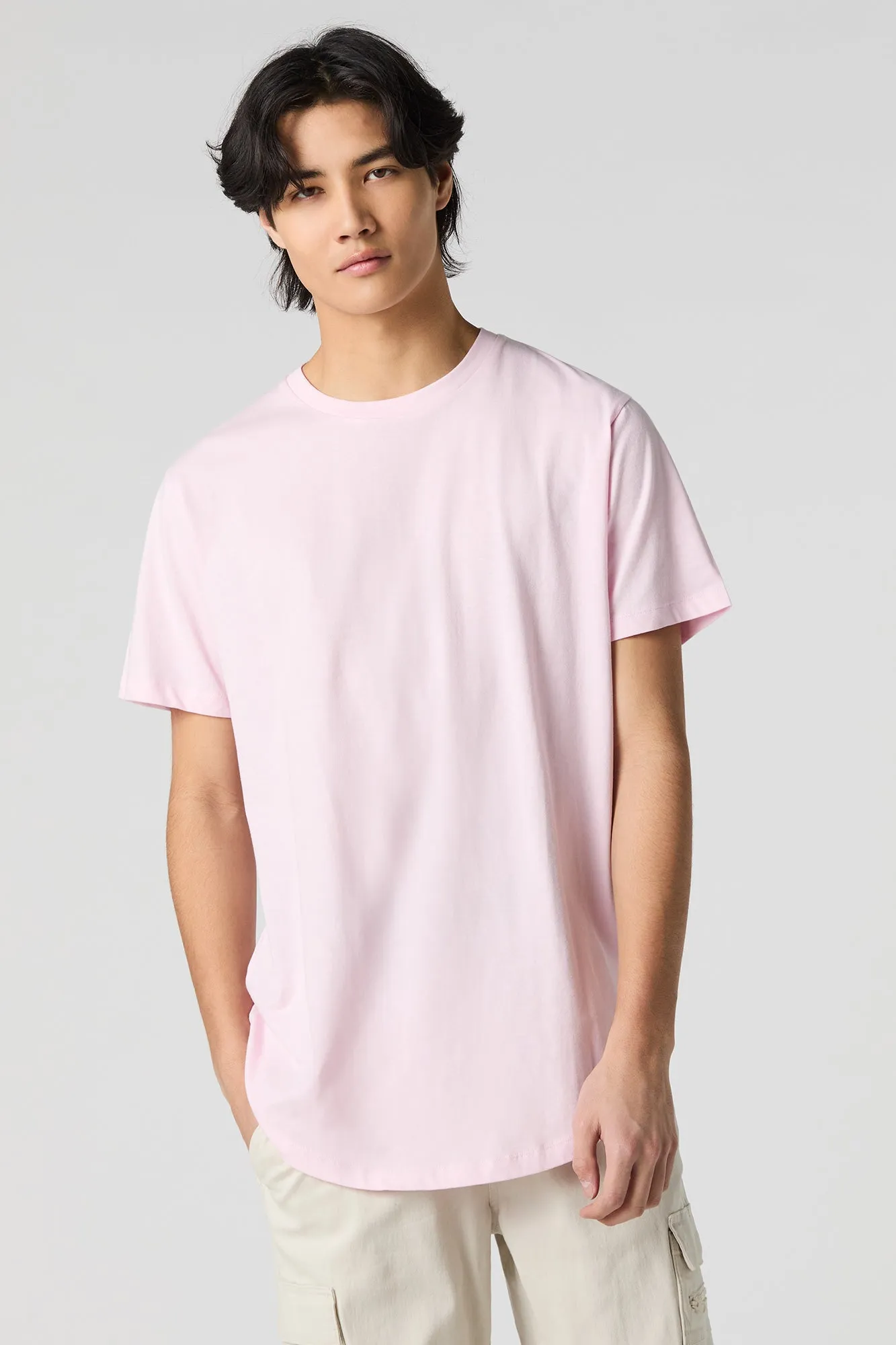 Curved Hem T-Shirt sold by Charlotte Russe