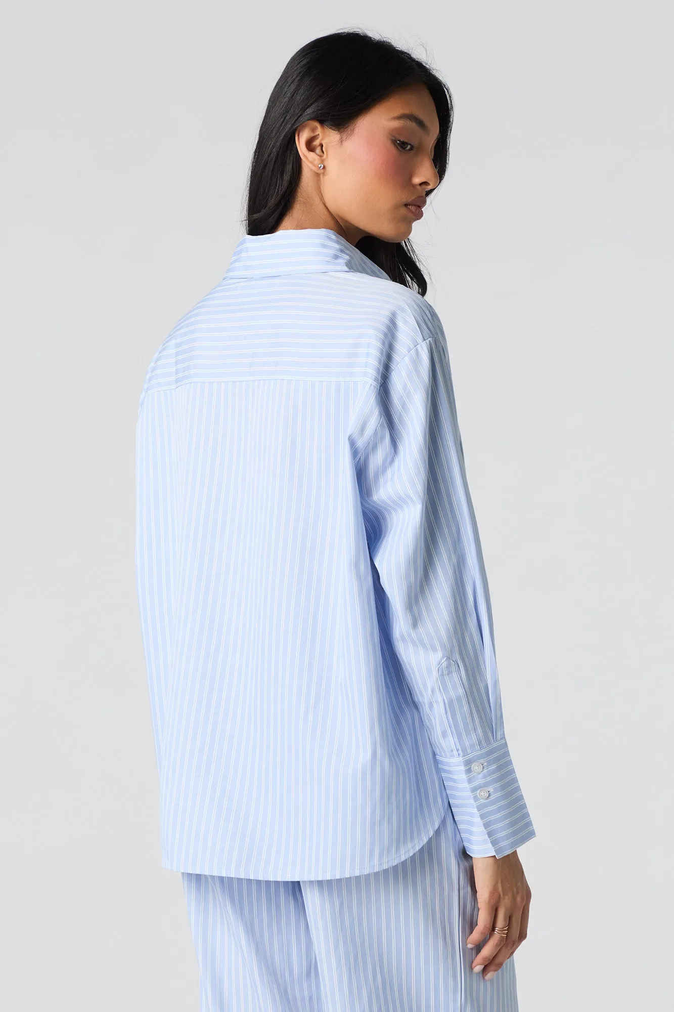 Striped Button-Up Long Sleeve Pajama Top sold by Charlotte Russe product image thumbnail 2