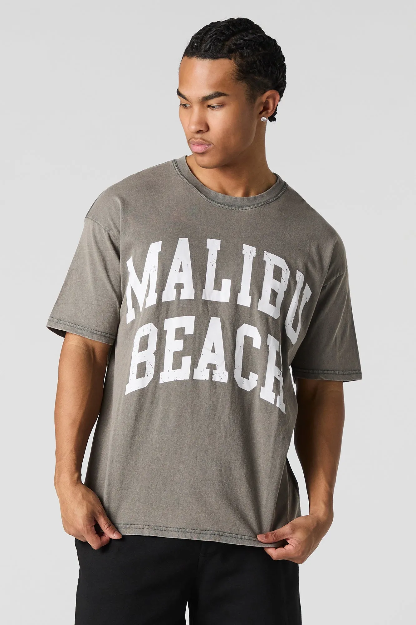 Malibu Beach Graphic Washed T-Shirt sold by Charlotte Russe