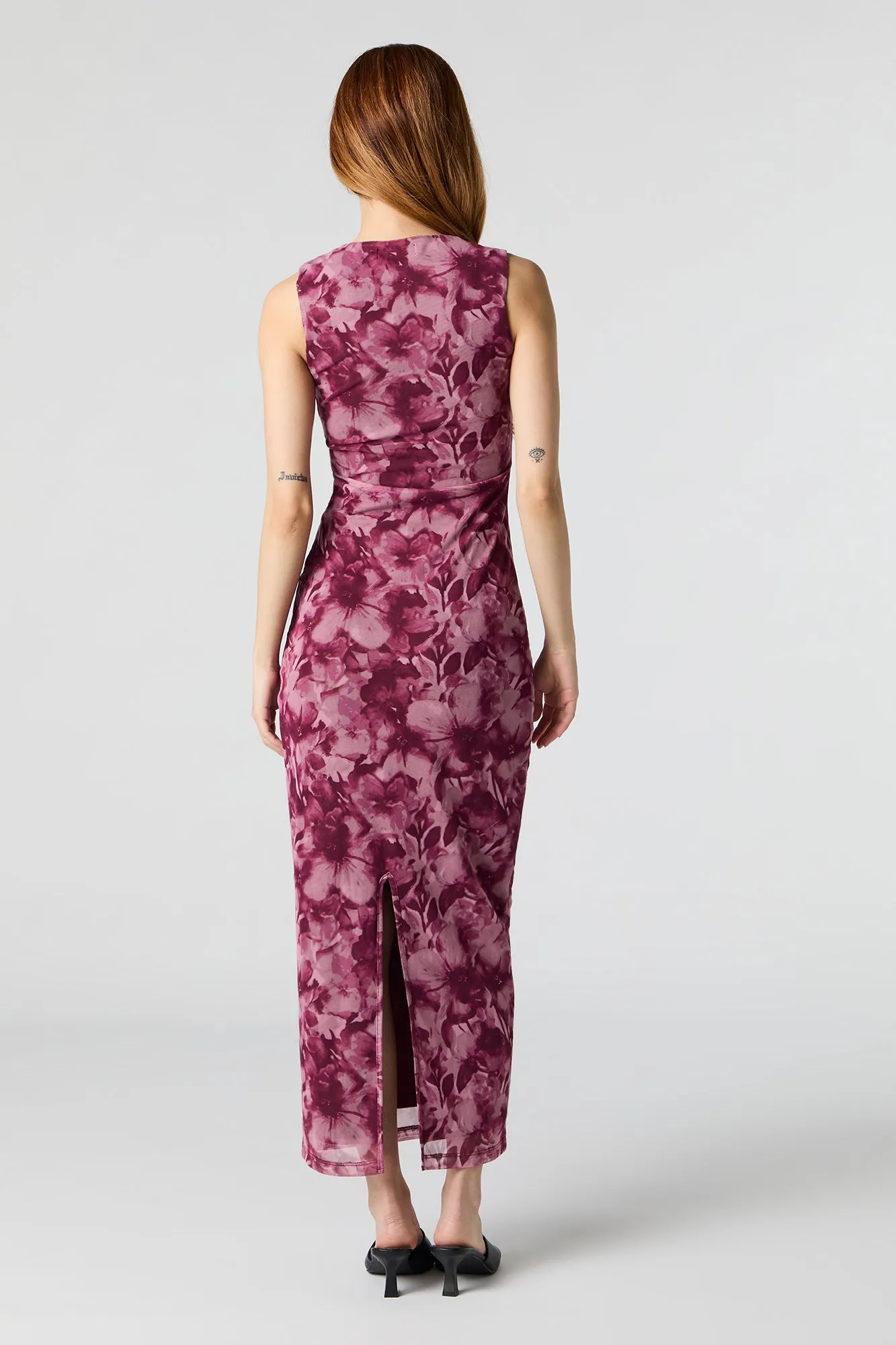 Floral Mesh Square Neck Maxi Dress sold by Charlotte Russe product image thumbnail 3