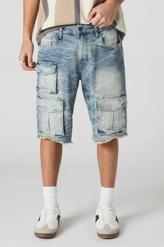 Multi Pocket Slim Cargo Jort sold by Charlotte Russe