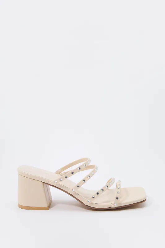 Rhinestone Strappy Open Toe Heel sold by Charlotte Russe