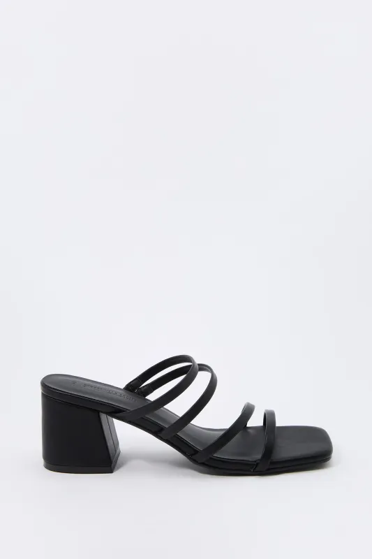 Faux-Leather Strappy Open Toe Heel sold by Charlotte Russe