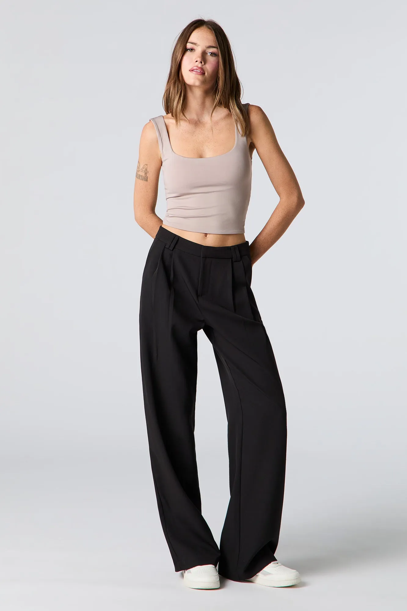 Pleated Wide Leg Dress Pant sold by Charlotte Russe product image thumbnail 4