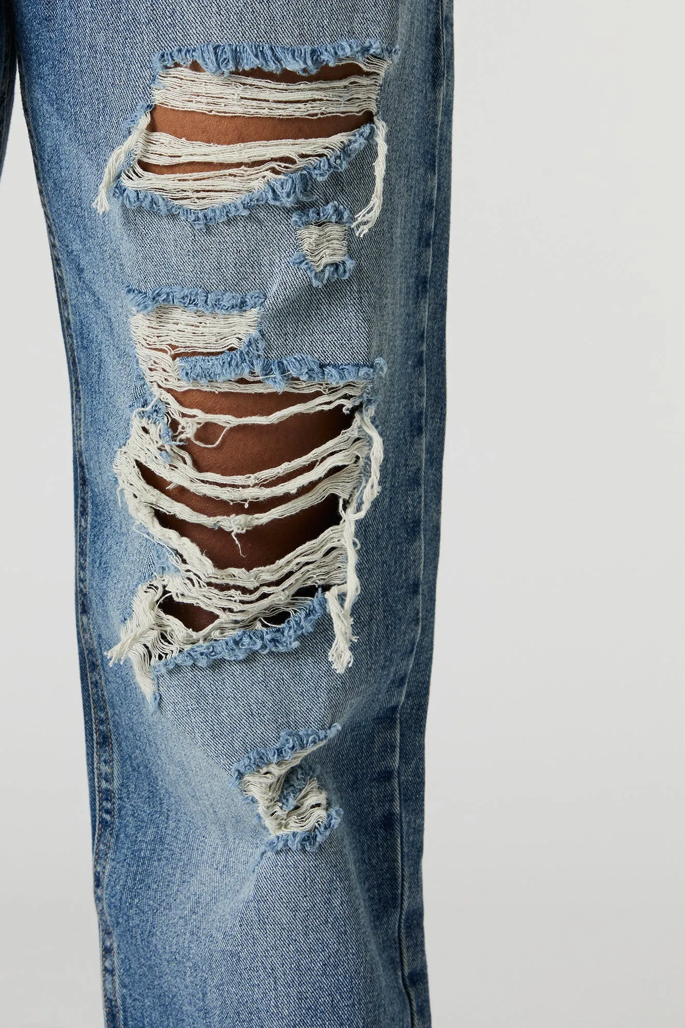 High Rise Straight Leg Distressed Jean sold by Charlotte Russe product image thumbnail 4