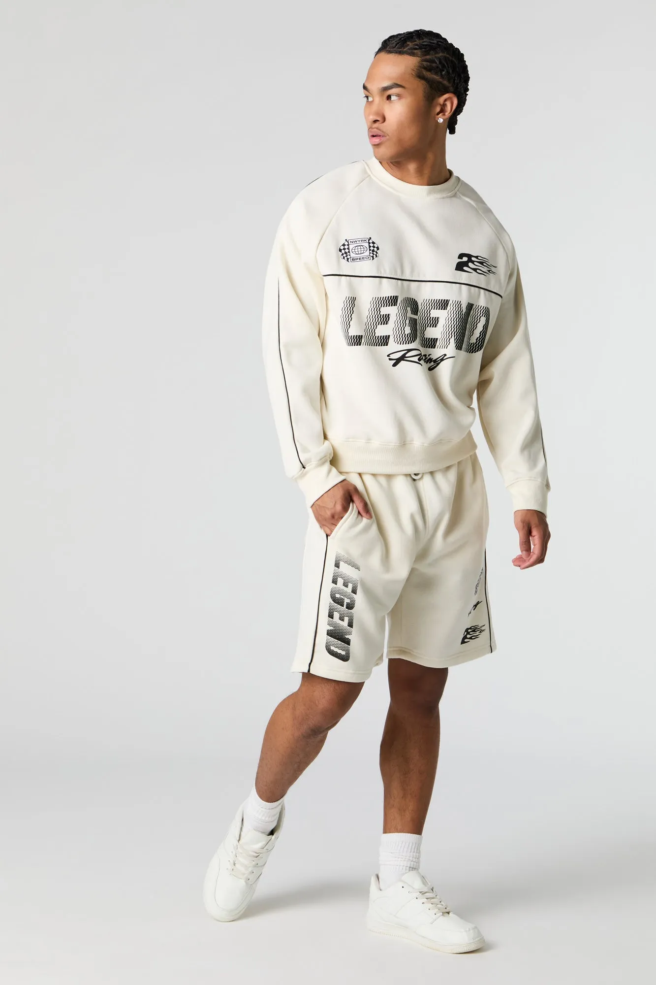 Racing Graphic Fleece Short sold by Charlotte Russe product image thumbnail 2