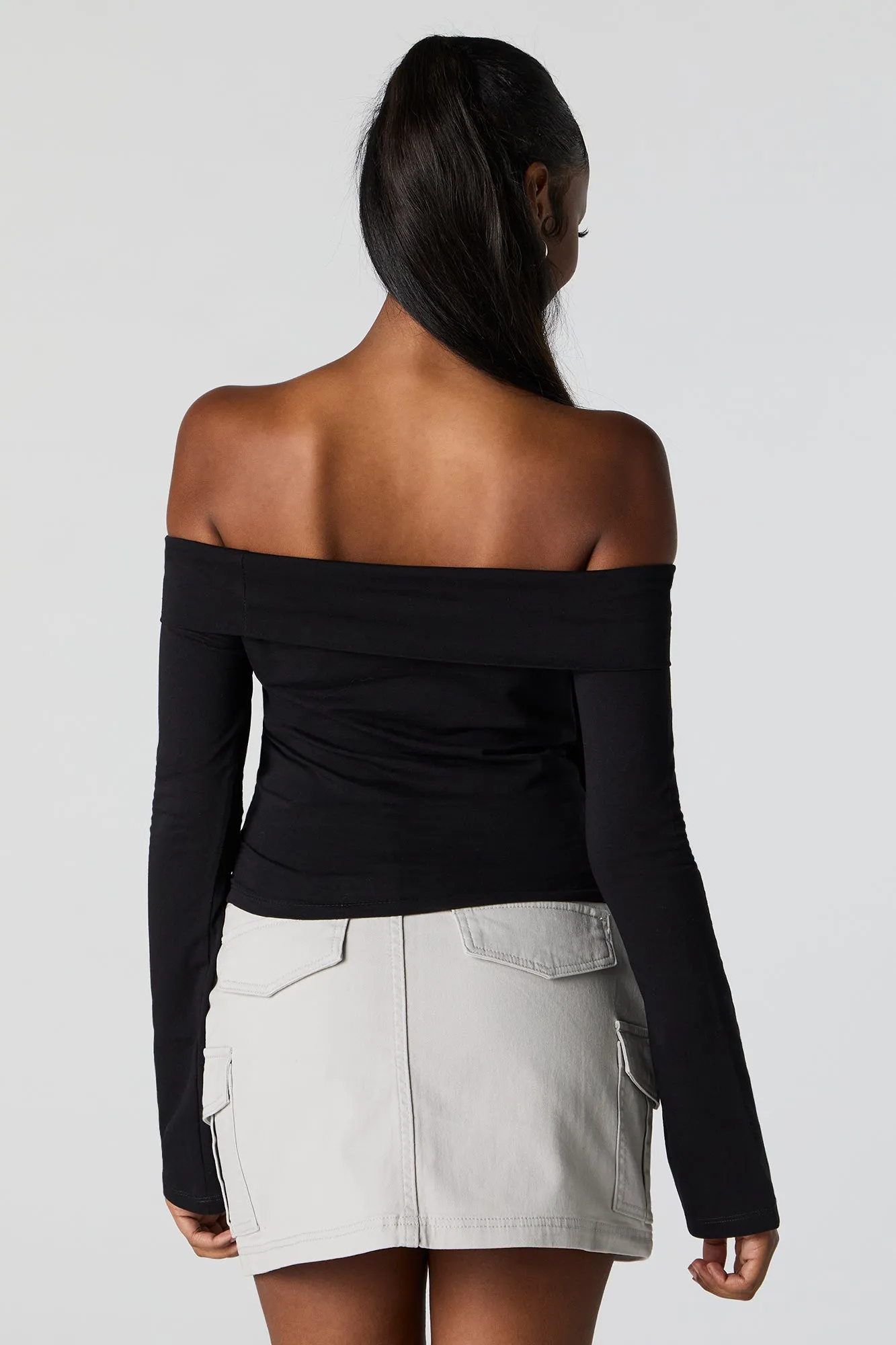Off Shoulder Long Sleeve Top sold by Charlotte Russe product image thumbnail 3