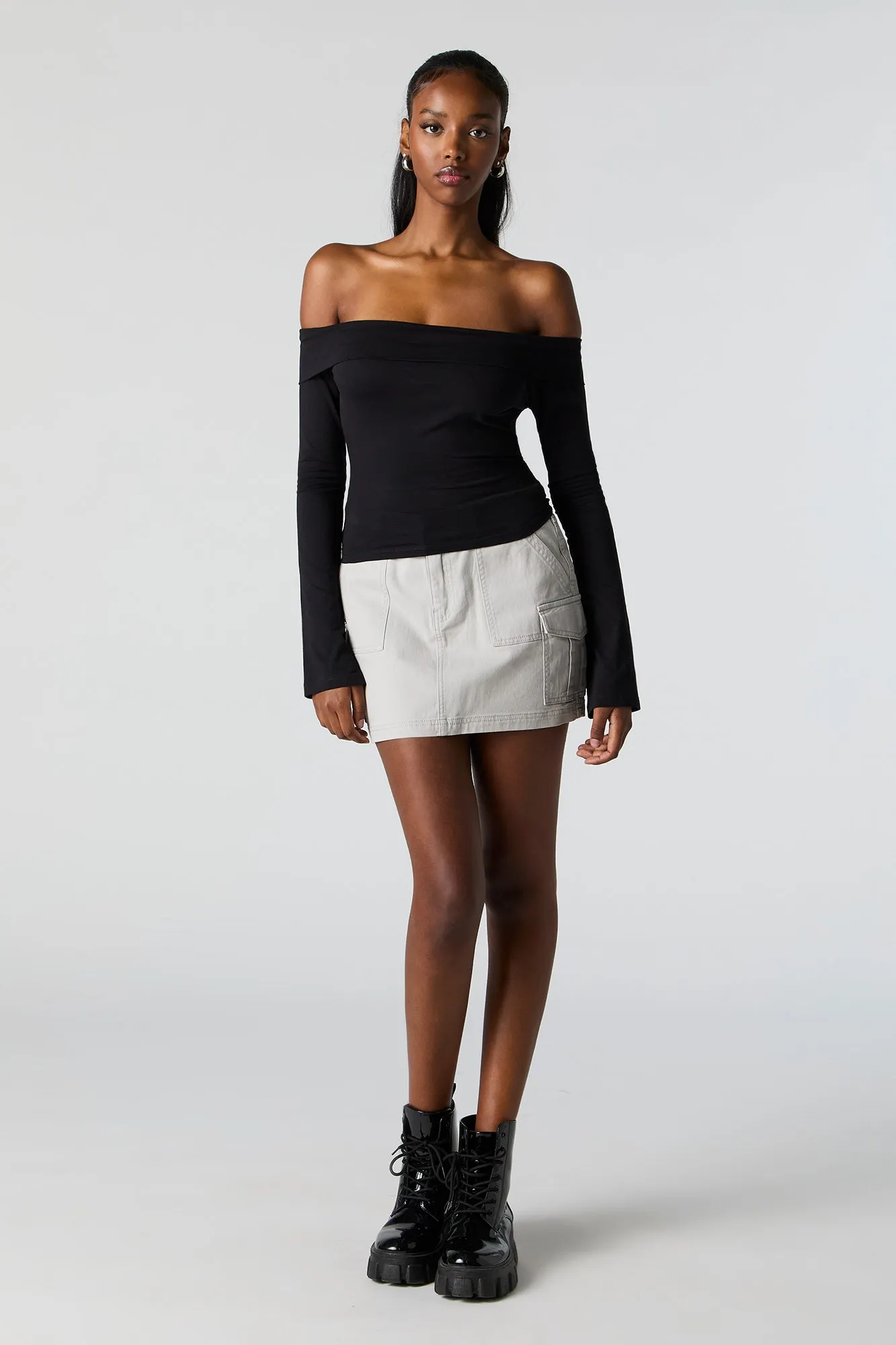 Off Shoulder Long Sleeve Top sold by Charlotte Russe product image thumbnail 4