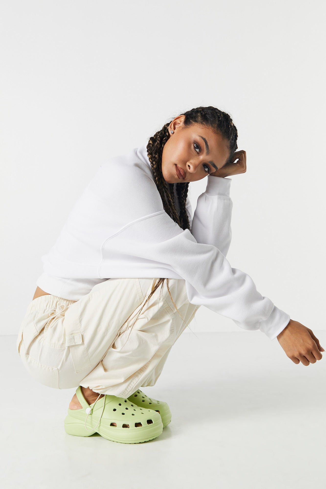 Green Platform Rubber Clog sold by Charlotte Russe