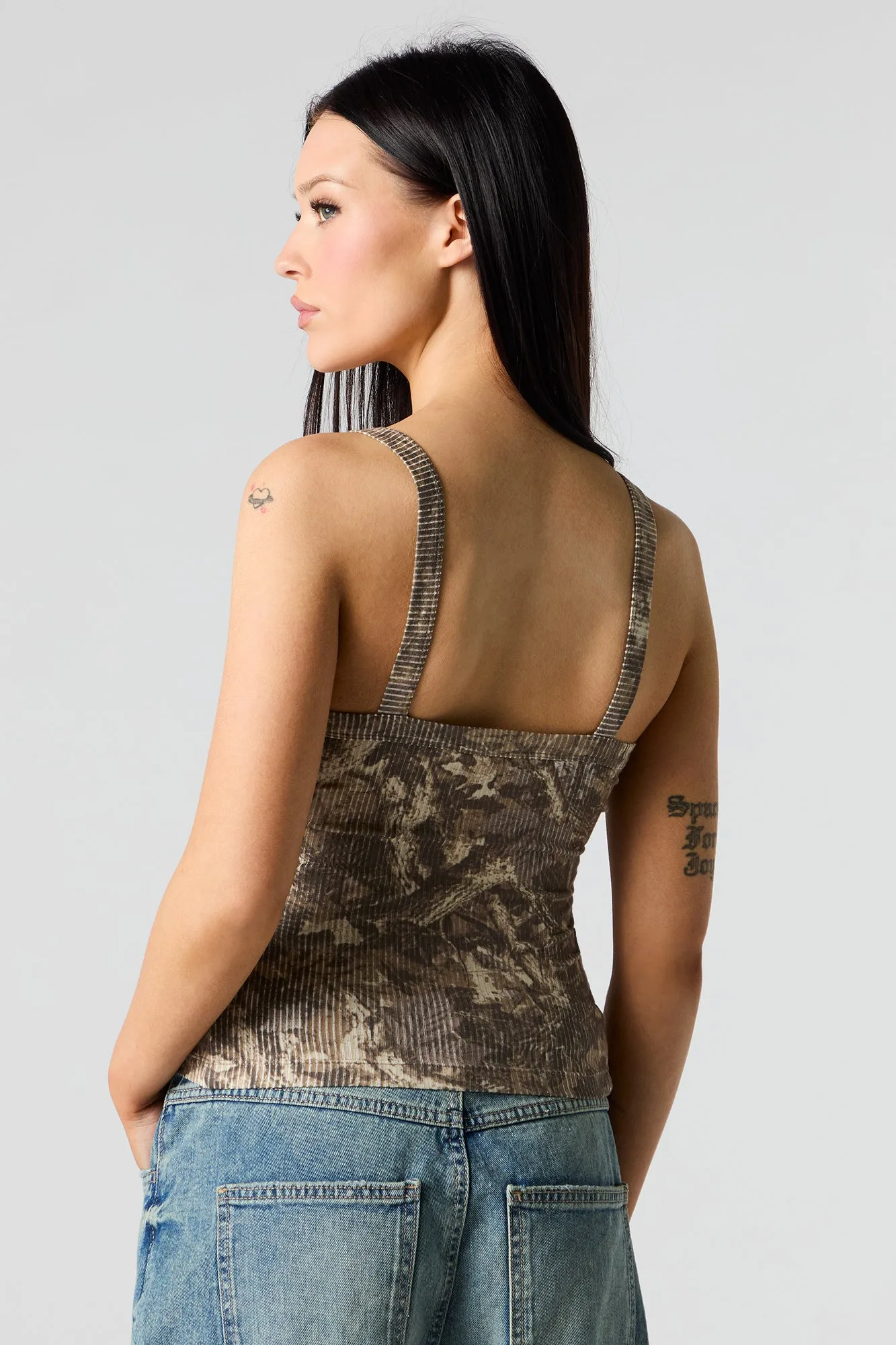 Ribbed Square Neck Tank sold by Charlotte Russe product image thumbnail 2