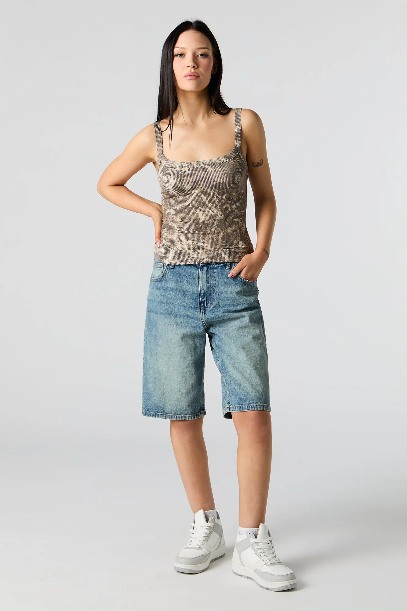 Ribbed Square Neck Tank sold by Charlotte Russe product image thumbnail 3