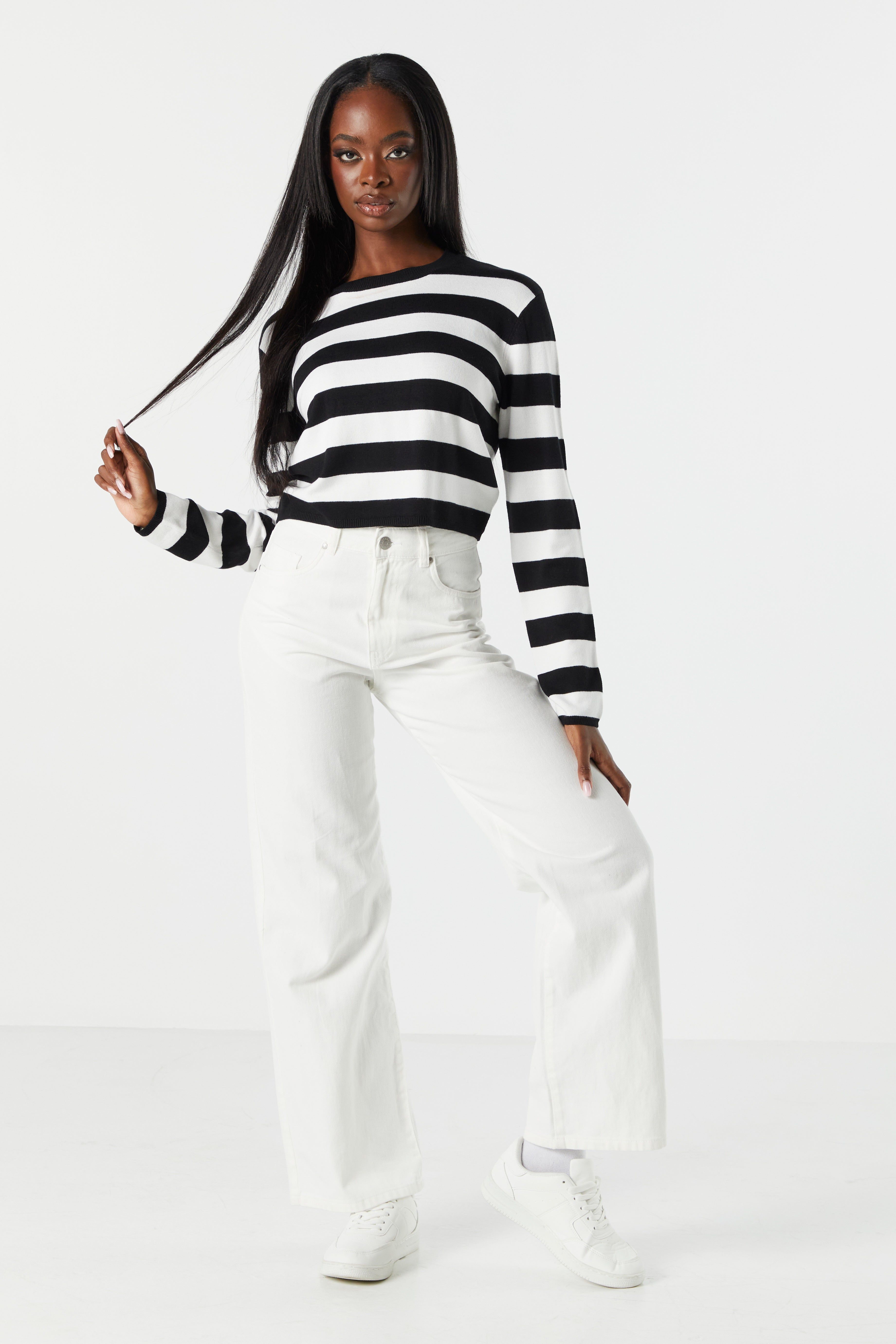 Wide Striped Skimmer Sweater sold by Charlotte Russe product image thumbnail 3