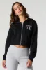 Destination Embroidered Zip-Up Cropped Hoodie sold by Charlotte Russe
