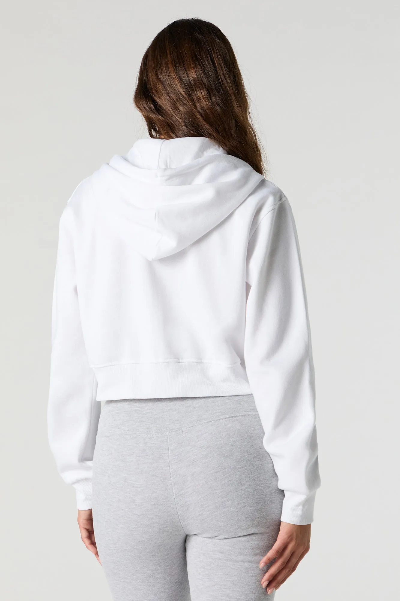 Destination Embroidered Zip-Up Cropped Hoodie sold by Charlotte Russe product image thumbnail 2
