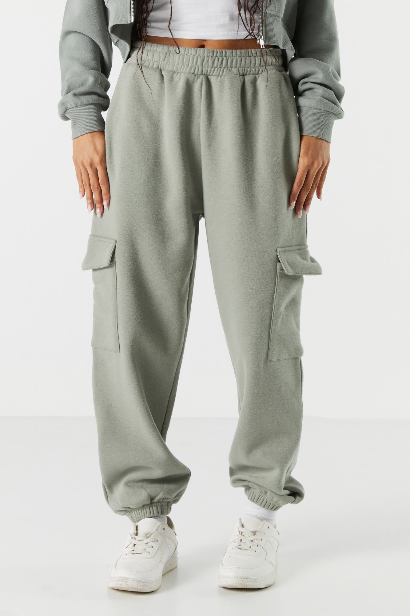 Cargo Pocket Fleece Jogger sold by Charlotte Russe product image thumbnail 2