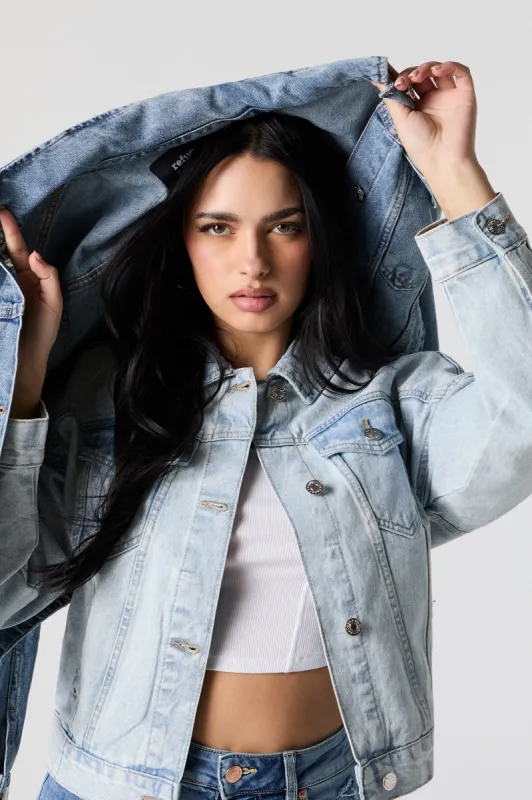 Cinched Denim Jacket sold by Charlotte Russe