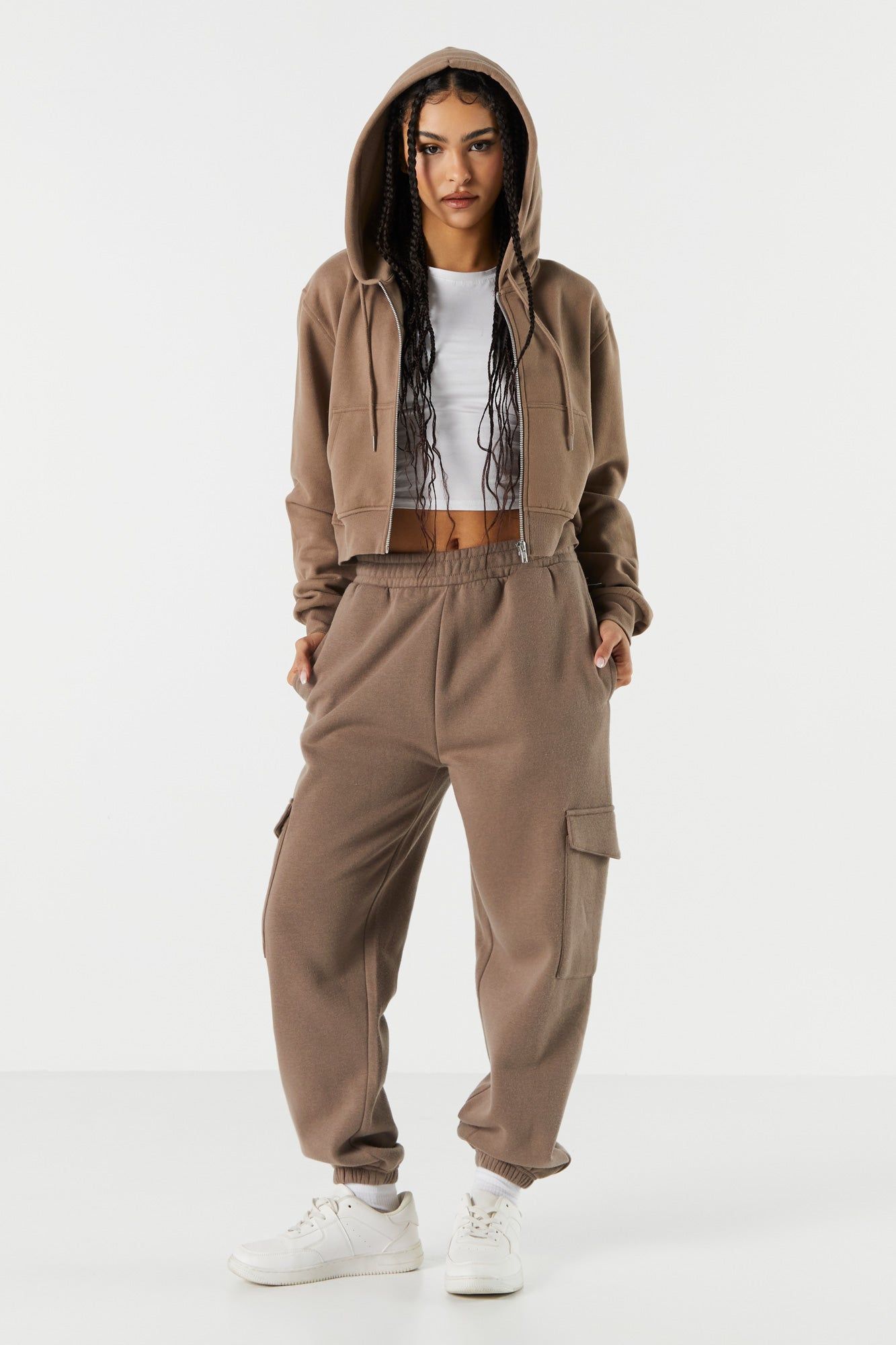 Cargo Pocket Fleece Jogger sold by Charlotte Russe product image thumbnail 4
