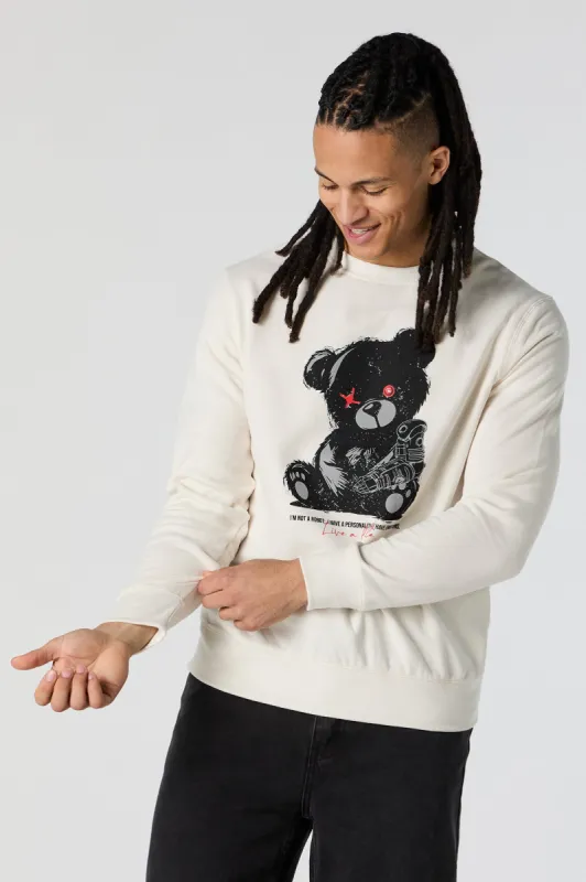 Robo Teddy Graphic Fleece Sweatshirt sold by Charlotte Russe