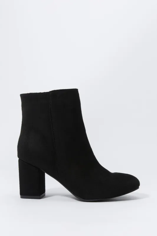Faux-Suede Pointed Toe Heeled Bootie sold by Charlotte Russe