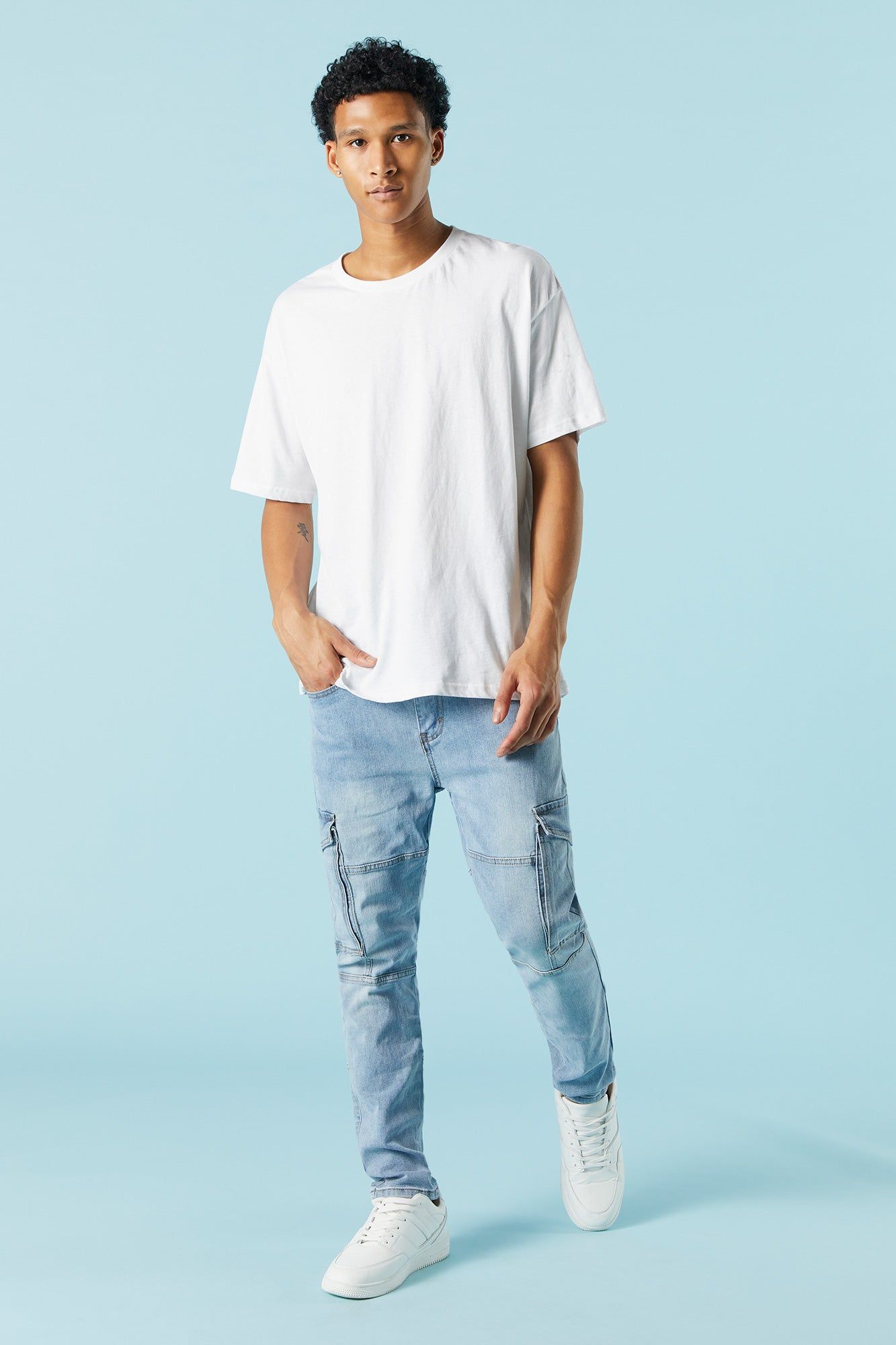 Light Wash Denim Jogger sold by Charlotte Russe product image thumbnail 2