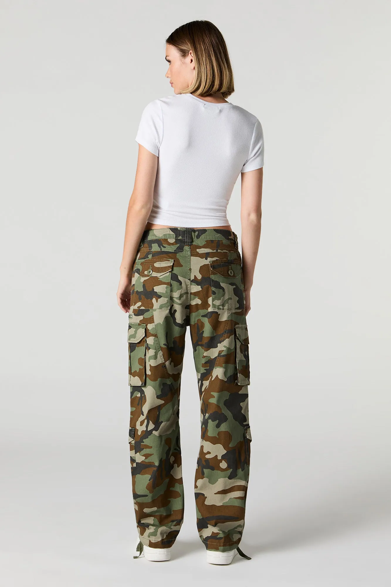 Tie Hem Straight Leg Cargo Pant sold by Charlotte Russe product image thumbnail 3