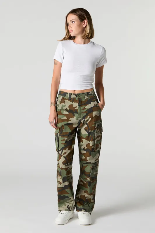Tie Hem Straight Leg Cargo Pant sold by Charlotte Russe