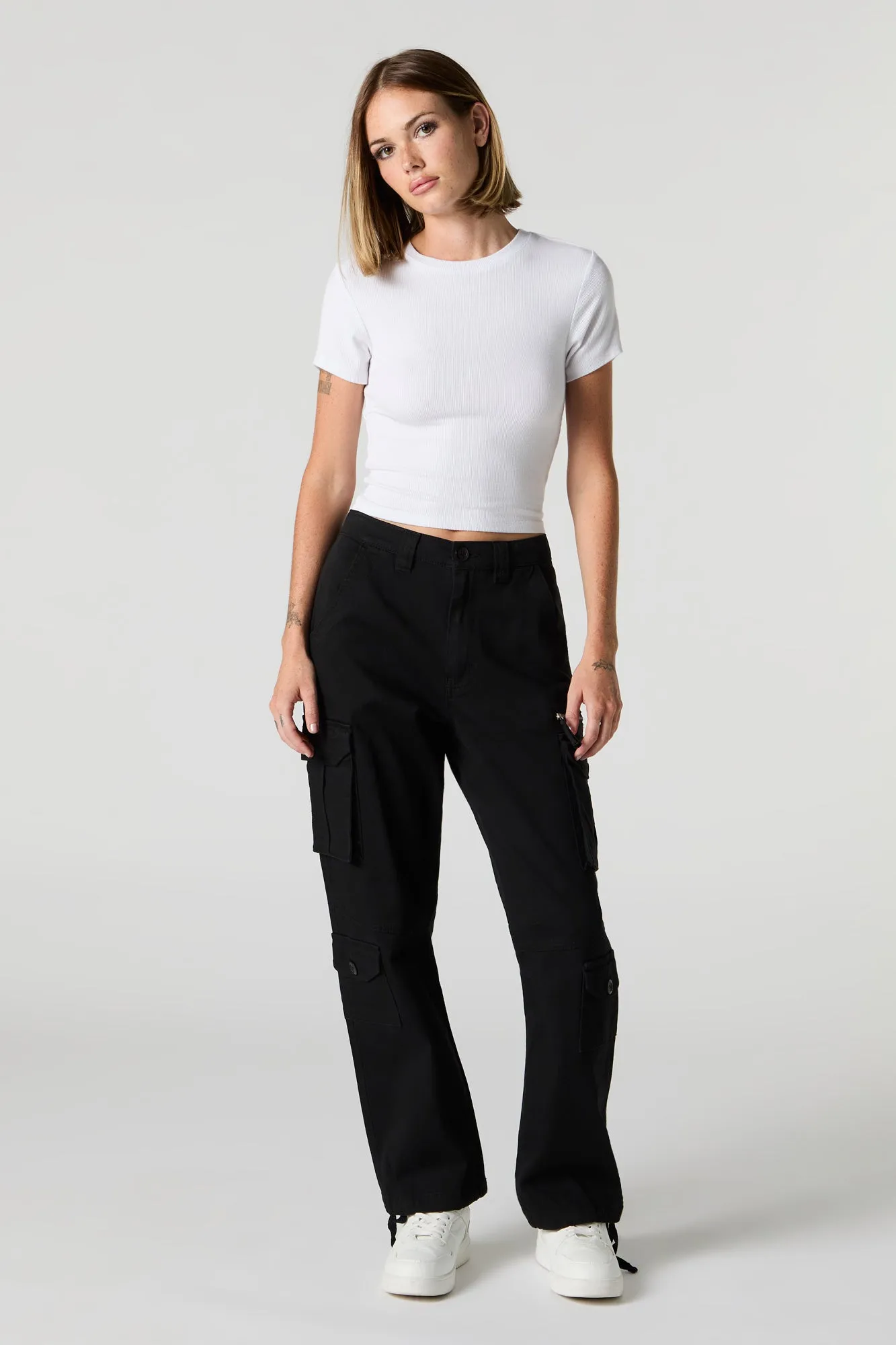 Tie Hem Straight Leg Cargo Pant sold by Charlotte Russe product image thumbnail 5