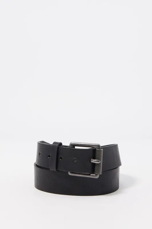 Casual Black Faux-Leather Buckle Belt sold by Charlotte Russe